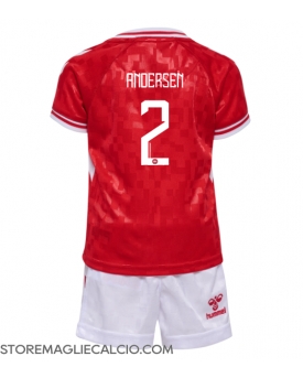 Danimarca Joachim Andersen #2 Maglia Gara Casa Repliche Europei 2024 Bambino